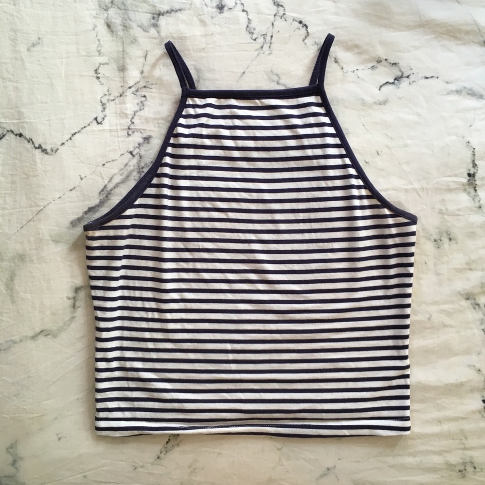 3/$30 GARAGE Striped Cotton Strappy Summer Top